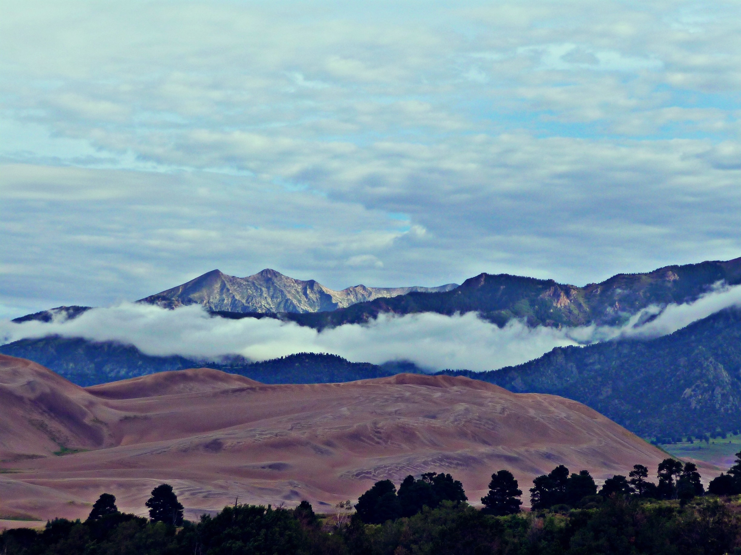 Alluring view of Sangre de Cristo mountains and the Great Sand Dunes. July 2014
