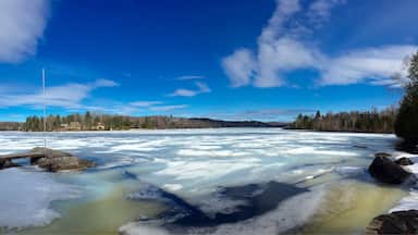 Estérel is a city in Les Pays-d'en-Haut Regional County Municipality in the Laurentides region of Quebec, Canada.  Photo taken at the beginning of the spring thaw!  