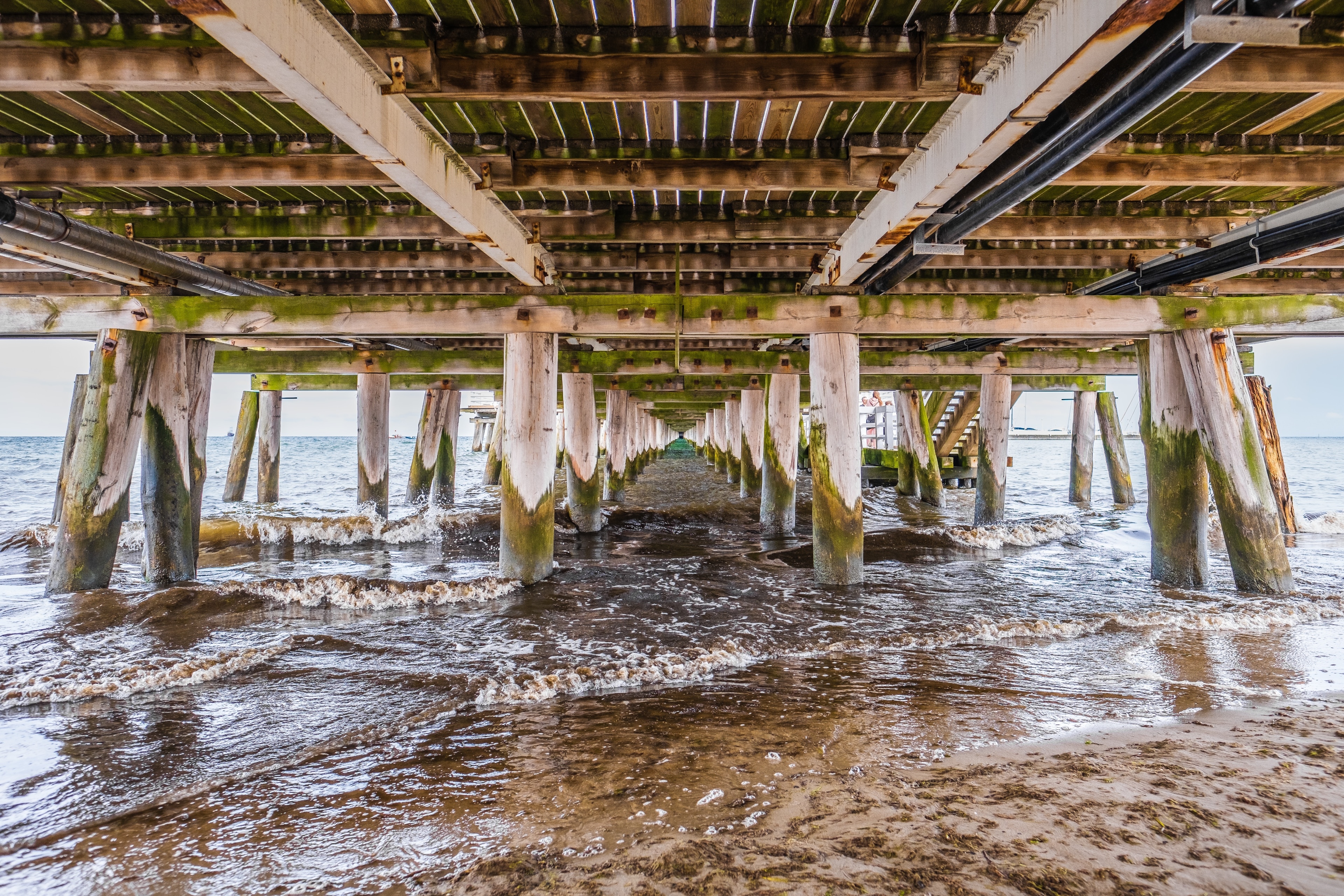 When the top of the pier is too busy during the day, take a photo below it !