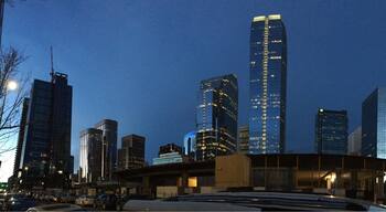 A little shot of Downtown Calgary when the night is settling. 
This is in front of the beloved restaurant : La Pampa