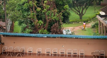 The hotel may not have been the best, but the structure of its floors was fascinating. So was the food. After all, this is where I fell for the Ugandan pineapples! 
I adored the swimming pool and the view over Kampala, beautiful both at sunset and at sunrise!
#waterlust

P.S. Memories from Uganda and thoughts on its wonderful people