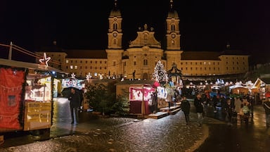 Christmas market at the Einsiedeln Abbey, which is a Benedictine Monastry, in Switzerland. Shame there was no snow which is what I was hoping for.
