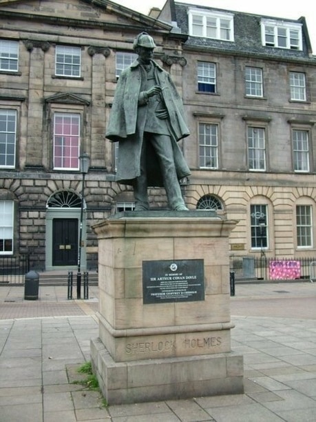 Sir Arthur Conan Doyle grew up in a house not far away from where the statue of his most famous creation now stands.