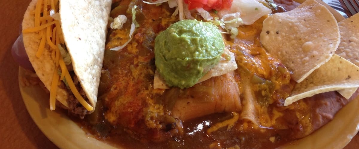 After not having any good Mexican food in Australia for over a year, we loved this authentic food! For a mere $9.95 I got a beef taco, cheese enchilada, cheese relleno, beef tamale, guacamole, rice, beans, chips and a sopaipilla!!!!