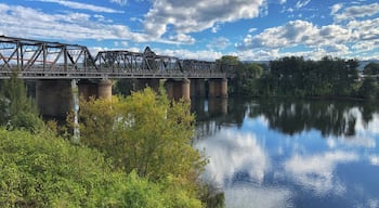 View of the Nepean River and Rail Bridge from the Penrith Rowing Club.