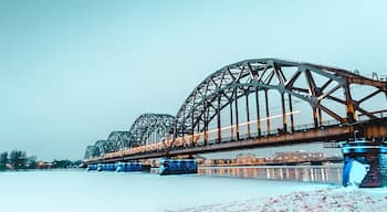 Low prospective of the railway bridge in Riga, capitol of Latvia. Shooted during the sunrise, the river was frozen and colours of the sky are reflecting on the snow

#riga
#latvia
#longexposure
#travelphotography
