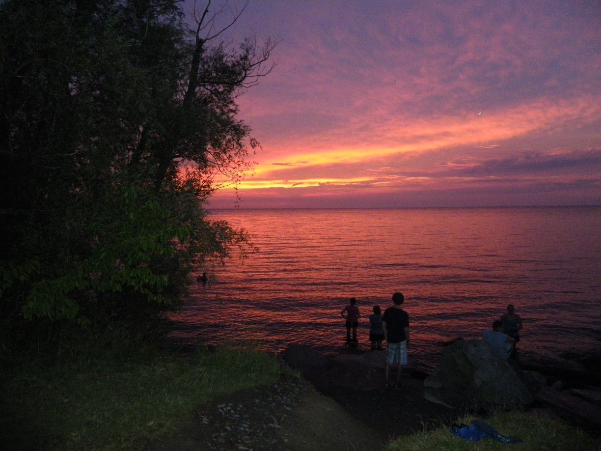 We camped at Four Mile Creek State Park on a visit to Niagara Falls.  After setting up the tent, we wandered over just in time to see this amazing sunset over Lake Ontario.
#GoldenHour