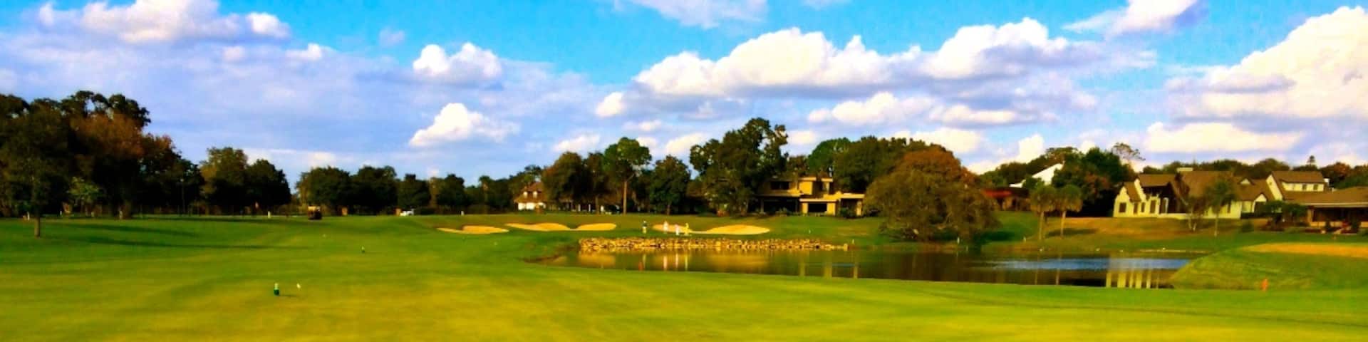 The famous second shot into the 18th green at Bay Hill. The great thing about this sport is you can play the same courses the pros play and experience what that have in front of them, albeit not the same conditions but, I can never play at Fenway or Foxboro but I can play here or the Country Club in Brookline. Its very cool!!