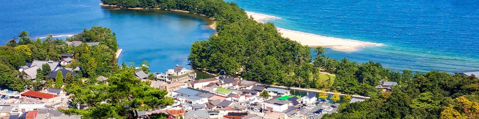 One of the three best scenic spots in Japan. This is the view from Mount Monju side - the "Flying Dragon".