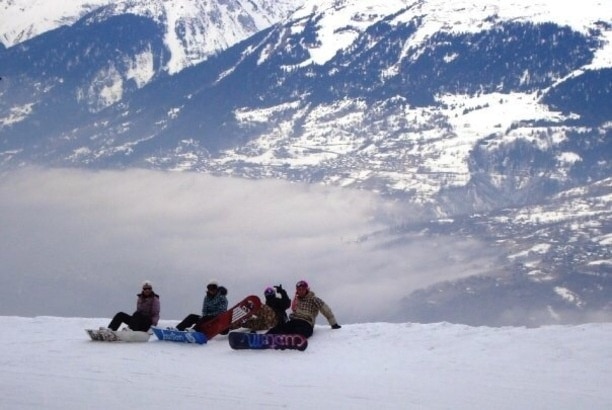 The slopes of Les Arc, narrow round the sides of the mountain but epic views in the #snow