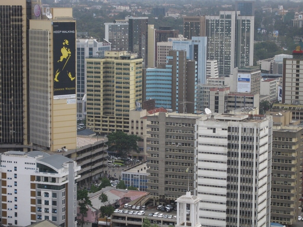 View from the top of Kenyatta International Conference Center, Nairobi, Kenya 