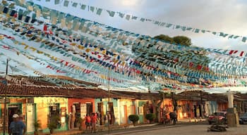 This square is decorasted for Junine Festivities. At sunset color are even brighter. Take your time to relax in this country side atmosphere.