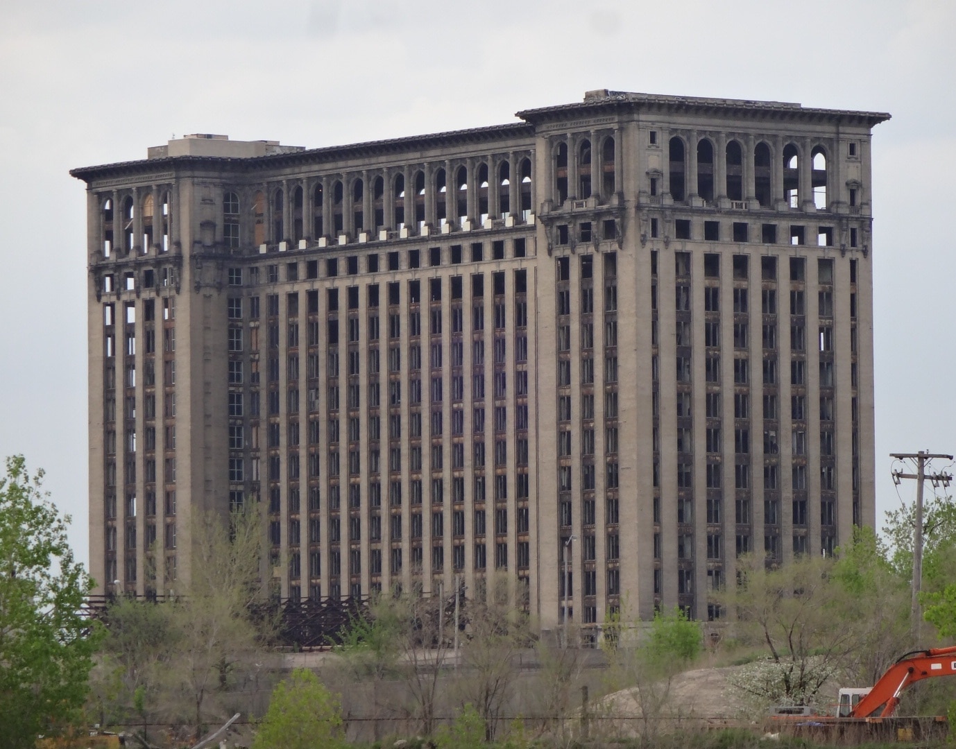 The view from the patio of Green Dot Stables is of the backside of the currently abandoned and forever in some state of rehabilitation, Michigan Central Station.

The station opened in 1913 and remained operational until 1988. At the time of its construction, it was the tallest rail station in the world.

A personal connection to this building would be that my father shipped out from this station to Marine boot camp after being drafted in the Korean War.

A return trip for more photos and further exploration is definitely on the horizon.
