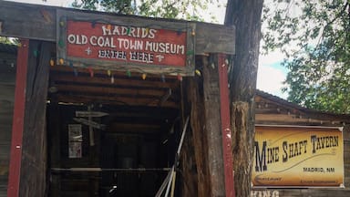 The mineshaft tavern is a cool bar / restaurant that used to be a mining shaft and has museum in the back with antiques.. Madrid, NM is a beautiful small town full of artsy shops.