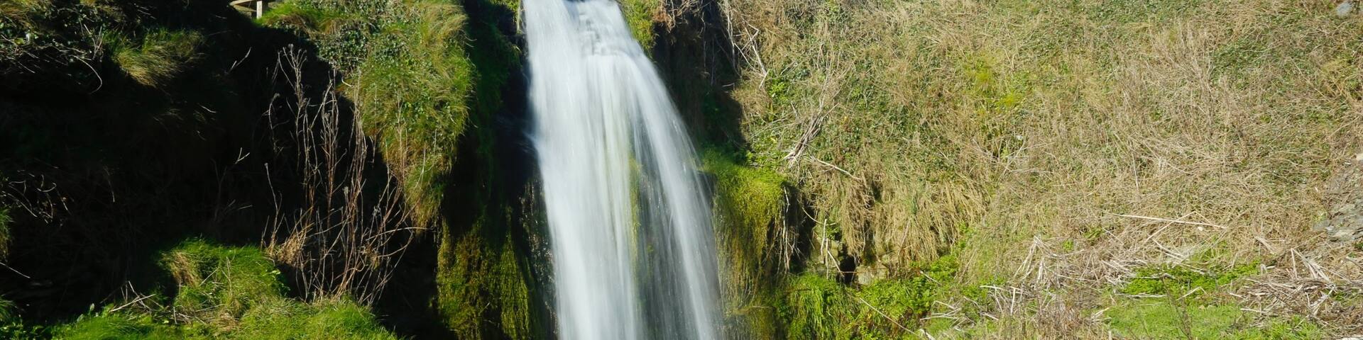 On the beach there is a waterfall, which can only be seen after heavy rain fall. There is a great walk through some woods from the main car park by the church to get to this amazing crescent shape cove where you will find this waterfall. A pebble beach offers a great swimming area and a quite place to take some great pictures.