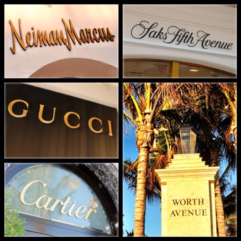 Worth Avenue is known as the Rodeo Drive of Florida. This famous upscale shopping district in Palm Beach, Florida is a perfect place to spend tons of money on overpriced name brands. The street stretches four blocks from Lake Worth to the Atlantic Ocean. Everyone here is so fabulous and beautiful I just want to scream ! 😱