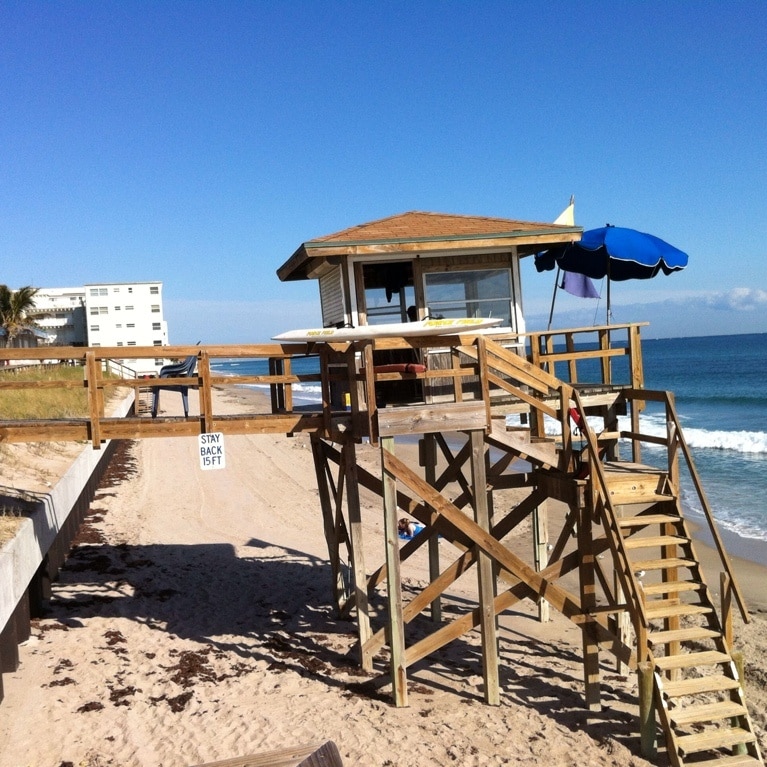 This lifeguard station was destroyed recently due to the ongoing beach erosion taking place along the east coast (south florida). 