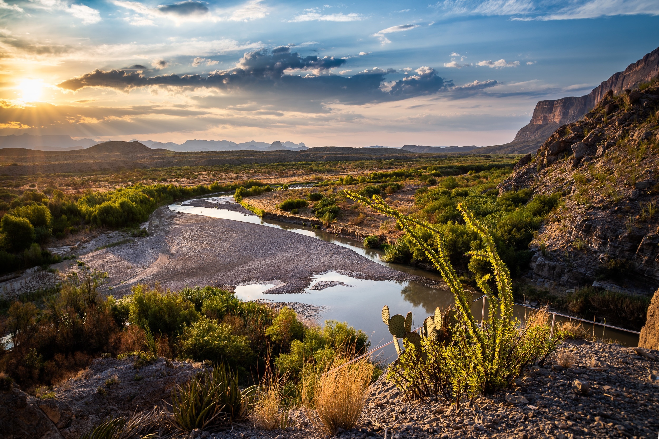 View from the mouth of Santa Elena Canyon in Big Bend
