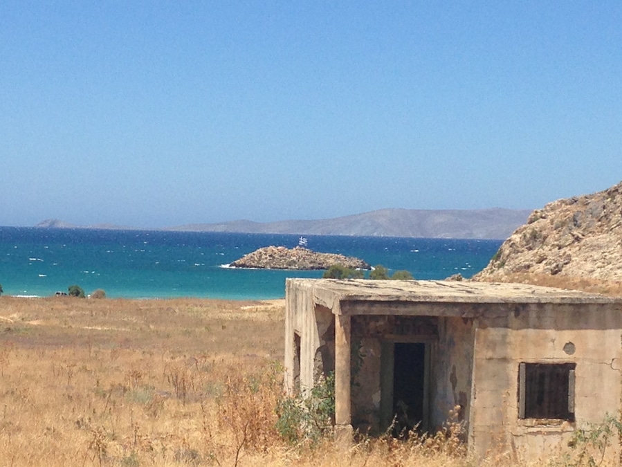 Near Karteros Beach, walking along the highway you see amazing views