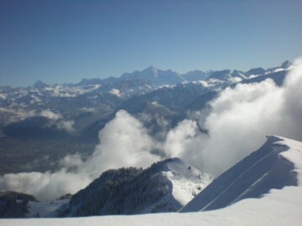 We tried this summit at night but failed to reach the top due to a strong snow slurry. We went back a few mornings later and got the summit. I only wished I had skinned up because there was a pillow top coating of powder and my snowshoes were slowing me down -- next time. #snow  