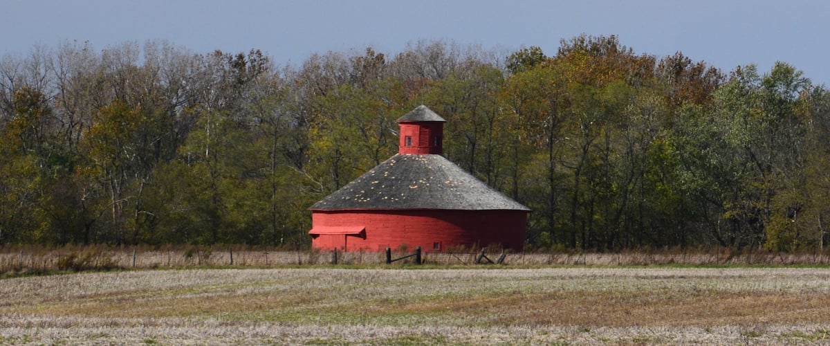 Went on a cross country road trip through Parke and Vermillion counties in Indiana. As we rounded the corner, we came across this wonderful round barn.