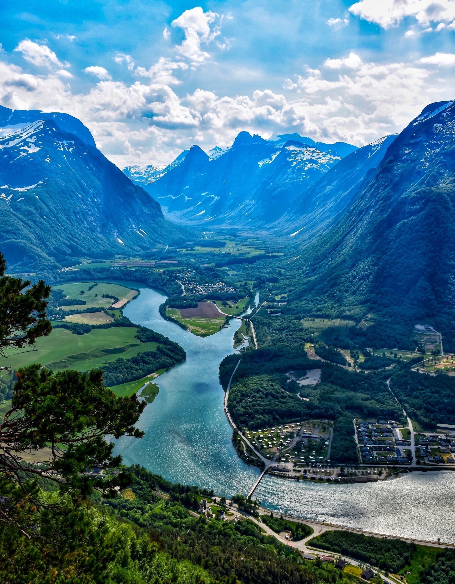 This photo was taken in early June this year during a tough 2 hour hike up from the town of Andalsnes to the Rampestreken viewpoint. The Photo does the view no justice at all. Absolutely stunning!! Highly recommended hike if in the area. #roadtrip #travel #mountains #river #norway #hike #perspectives