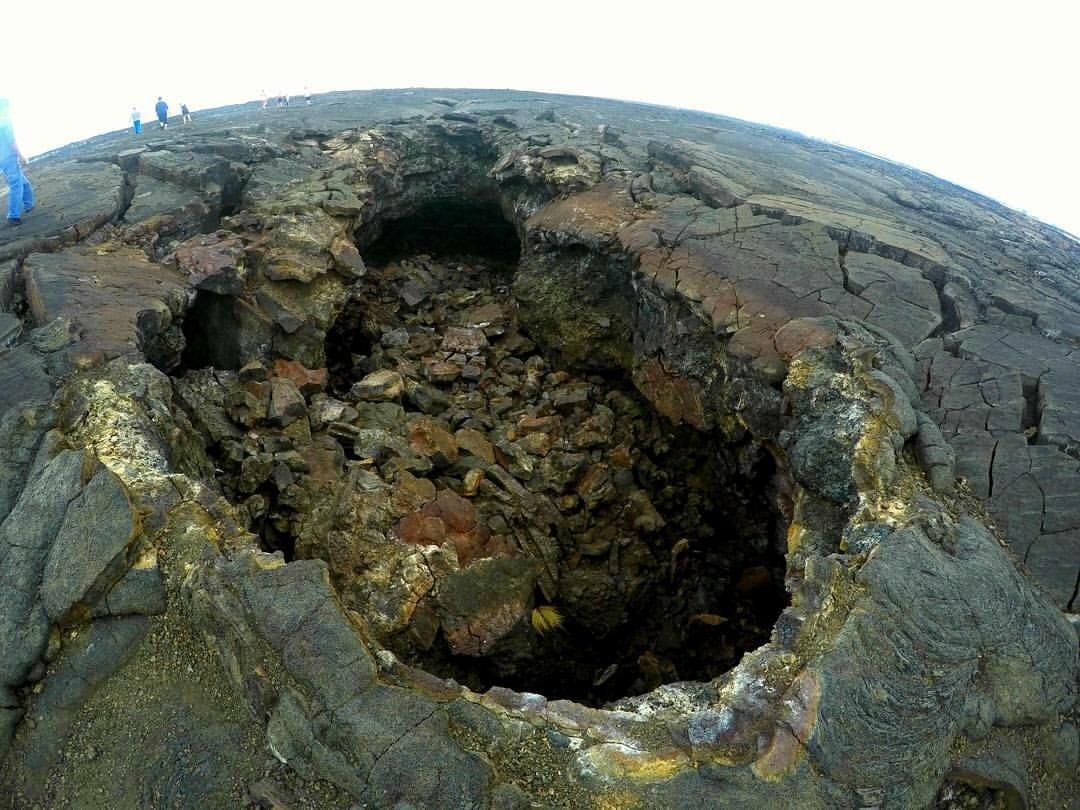 Lava tube from an active shield volcano in the island of Hawaii.   Hualalai volcano is the third youngest and third most active that formed the island.