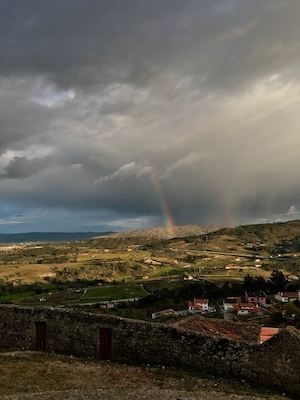In a remote village, I found these colours!
Two rainbows....is the pot really there?
It has to be!!!!!
😊