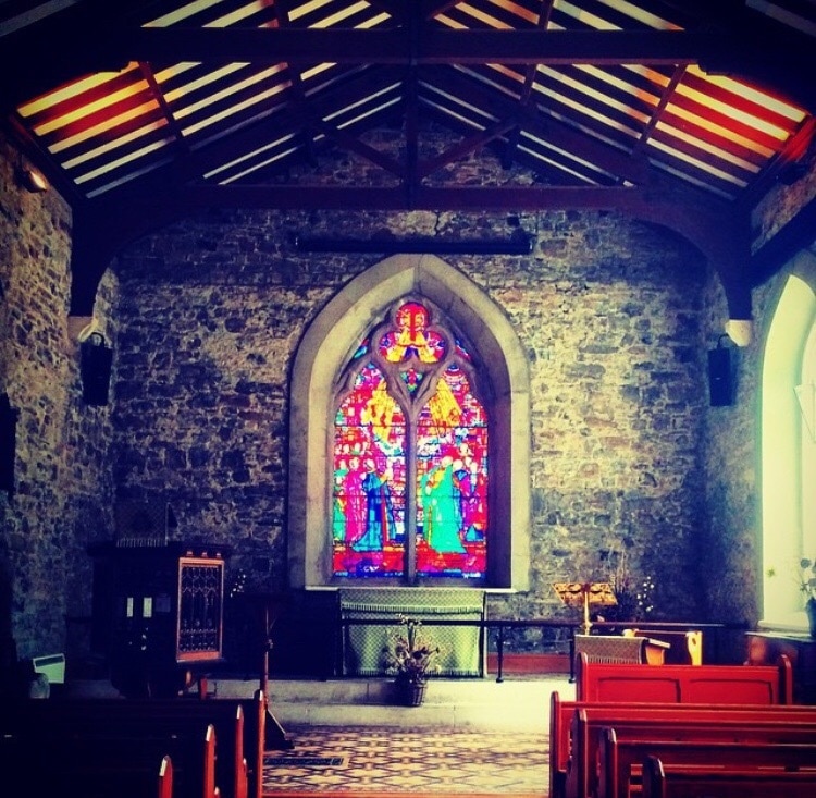 St Patricks Church on the Hill of Tara, County Meath, Ireland. It was so grey when I walked in then I found this window! #stpatrick #church #countymeath #Ireland #colour #travel #architecture 