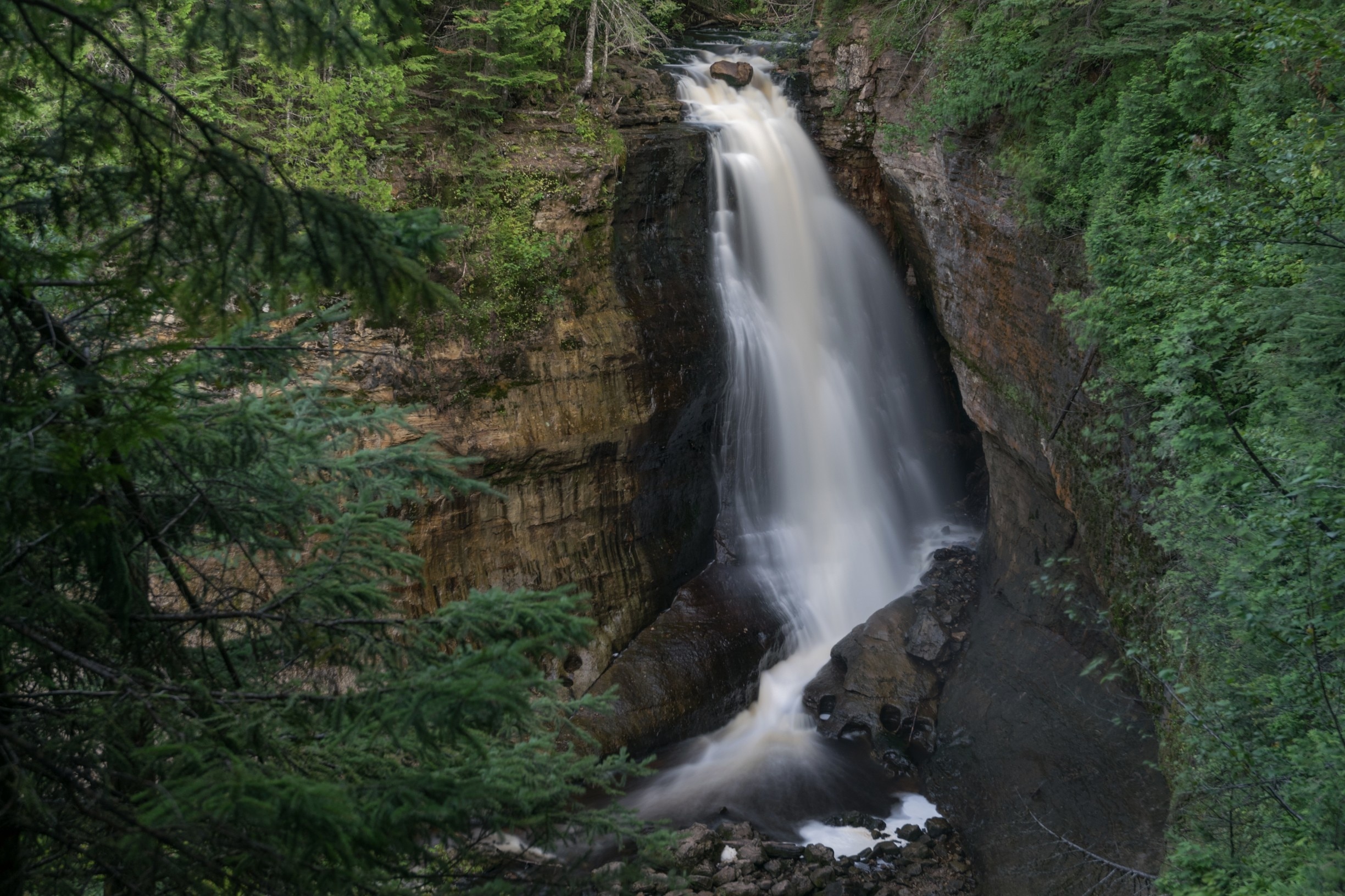 A part of Pictured Rocks Nations Lakeshore, this waterfall is worth the trip.  About a 1 mile hike on an easy trail leads you to this great spot. #River 