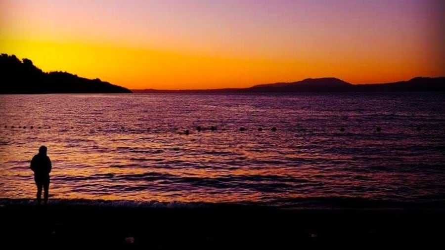 Sunset at Villarrica Lake, Lake District, Chile