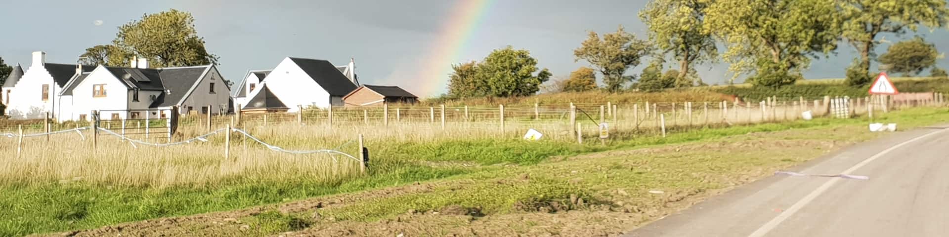 A double rainbow.   As I went further I'm sure I saw the end of the rainbow- no pot of gold though!