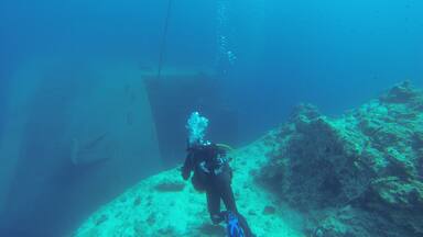 Great wreck dive on the Avantis III which sank in 2004. 