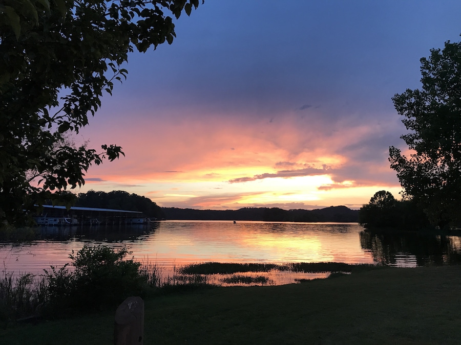 Harrison Bay, Tennessee has some of the best sunsets in the Chattanooga area. #Adventure along the water and enjoy the colors! Bring your fishing boat, rafts and a cold drink.