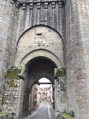 The Saint-Jacques gate entrance to the medieval town of Parthenay, France. The medieval pilgrims entered from here into the town.