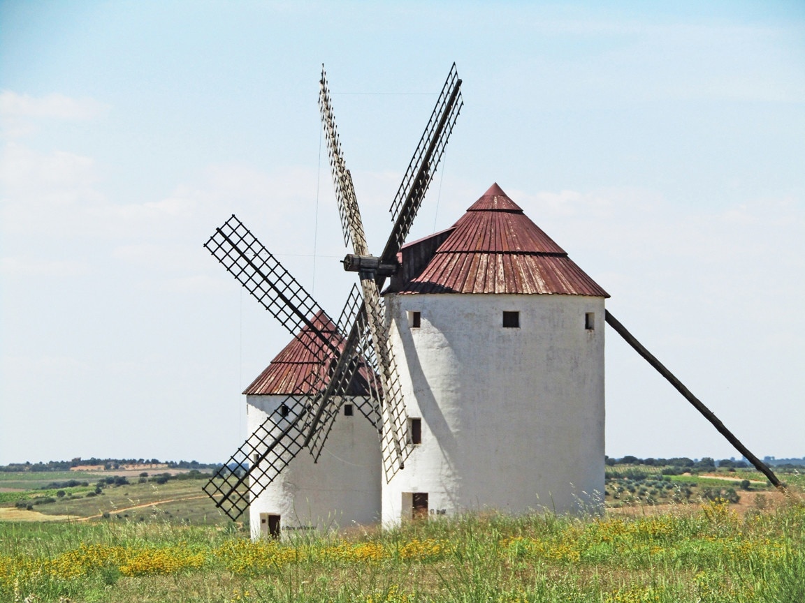 Tilting at windmills in La Mancha.