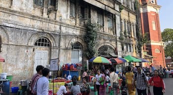 Loving the gorgeous old buildings with the buzz of street food vendors around on the streets of Yangon.