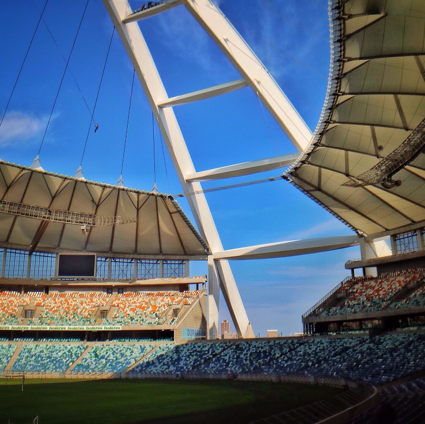 You can do a 100 meter rope swing off the top of the stadium in Durban, not for the faint of heart