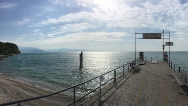 Early morning view across lake Garda from Manerba Port