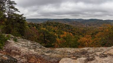 So we may have gotten lost on the tail system. It is very confusing. At one point I passed 3 signs that said Indian Fort Lookout was .1 mile ahead (I never turned off the path I was on). After getting lost I came across this overlook; Very happy I got lost. And, you know, you're never lost in the woods, you are just exploring a new path. 