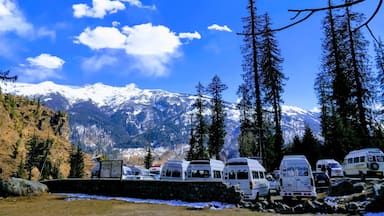#Mountains Photo Challenge # Solan Valley # Himalaya # himanchal pradesh # mountains.

#Snowcapped mountains and Pine Trees  of Himalayas.