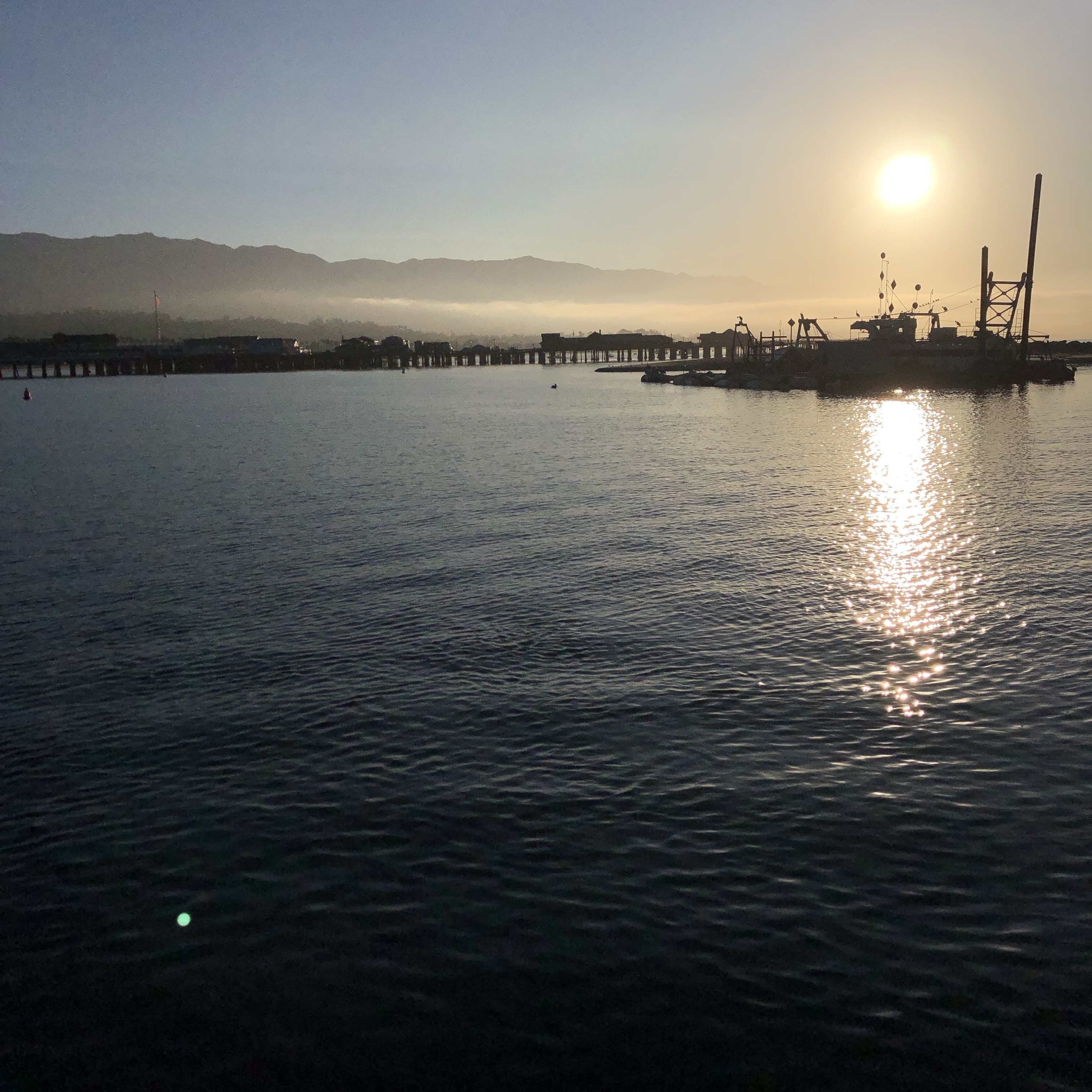 Starting off a great day of fishing with a beautiful #sunrise over the Santa Barbara Harbor #adventure #ocean #California