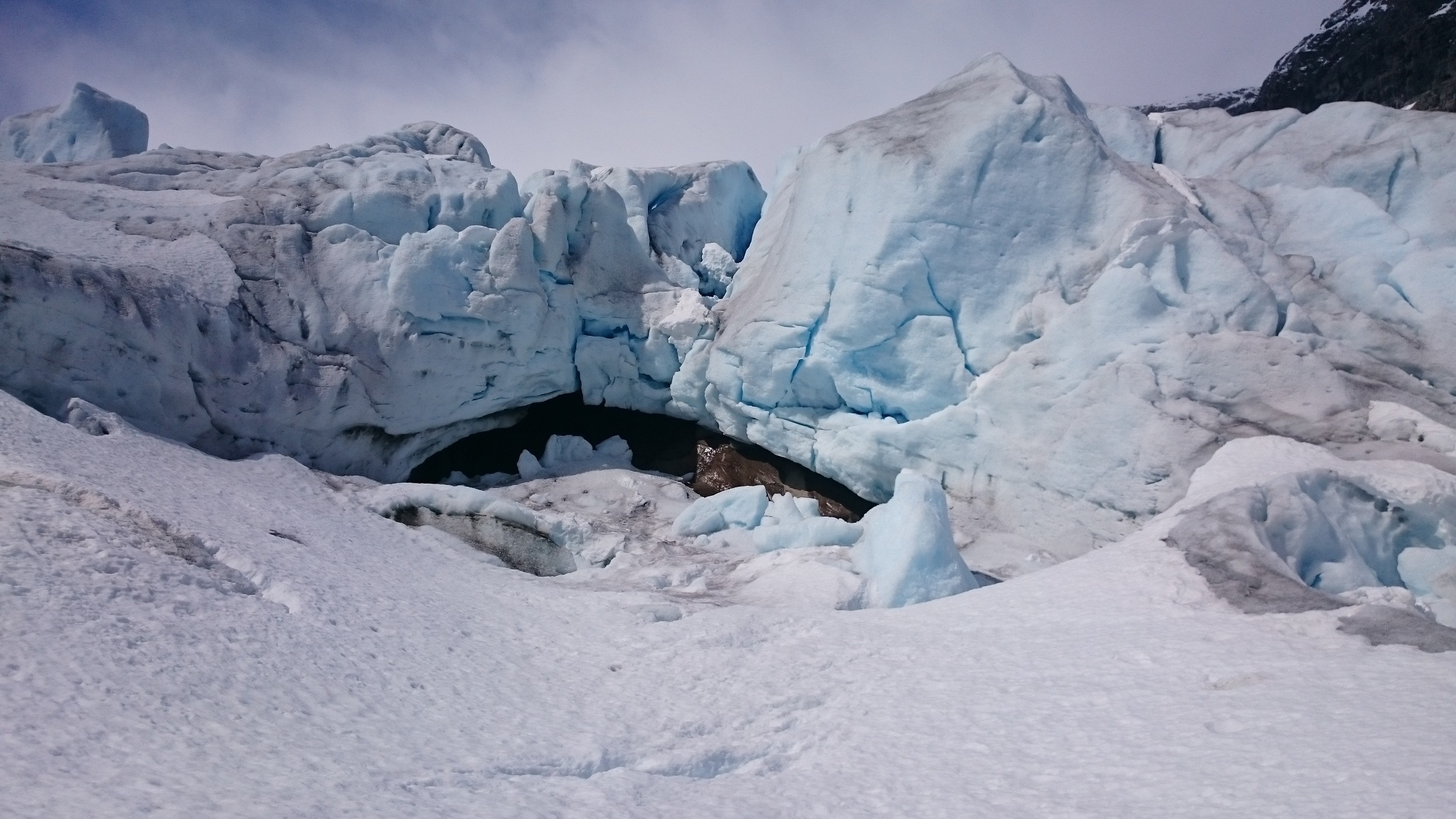 The beautiful Nigardsbreen Glacier reflects the bright blue sky!
