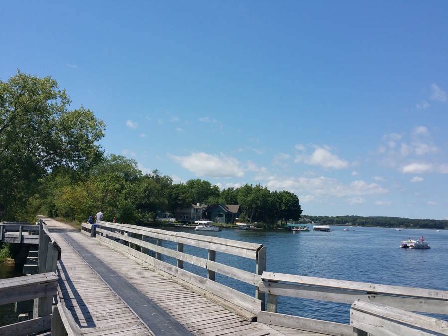 Right on Glacier bike trail is this amazing lake.
