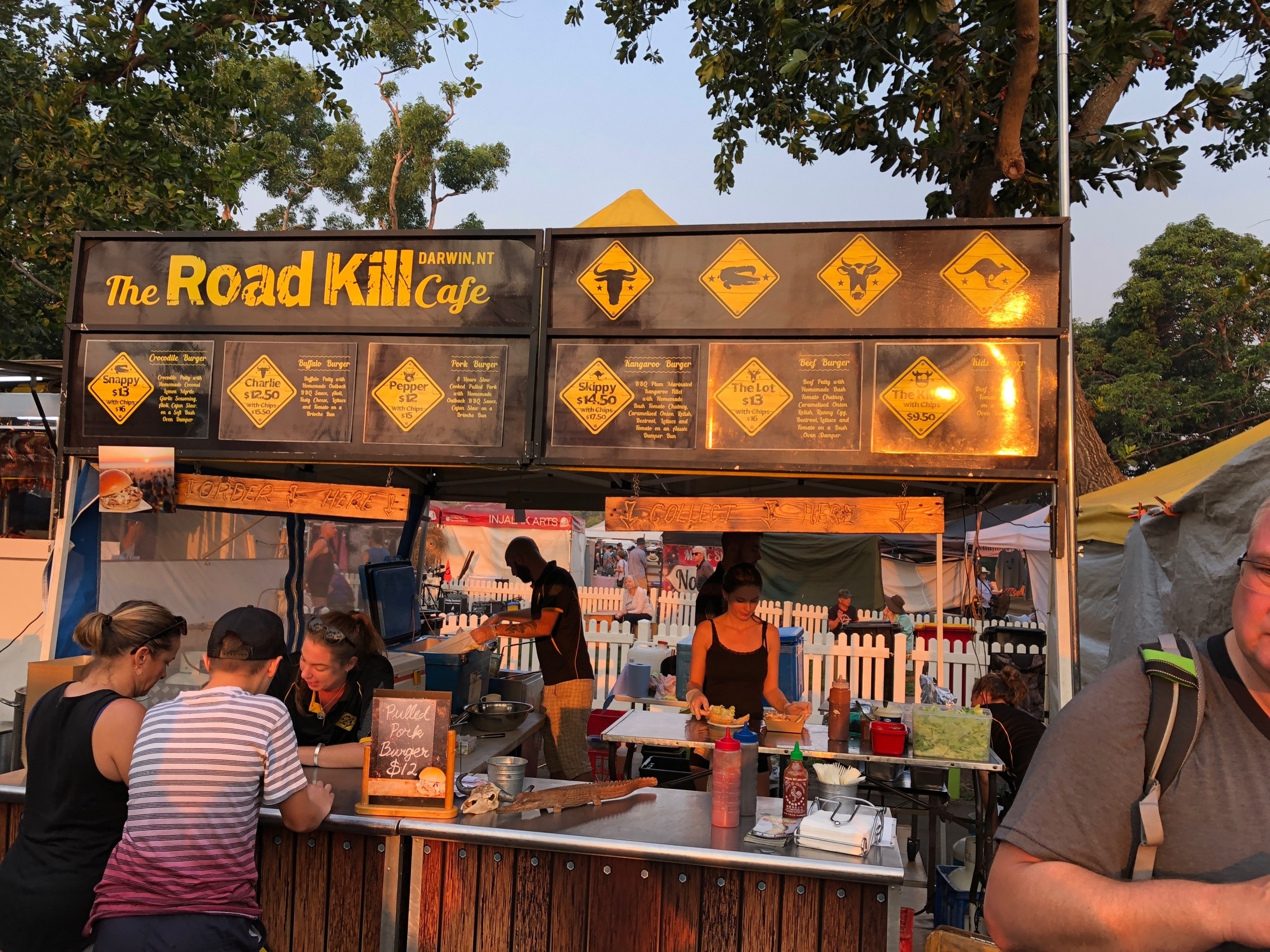 Interesting food stall at the Mindil beach market in Darwin.  I wasn’t game to try anything.