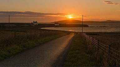 A glorious sunset on an evening drive around Shetland