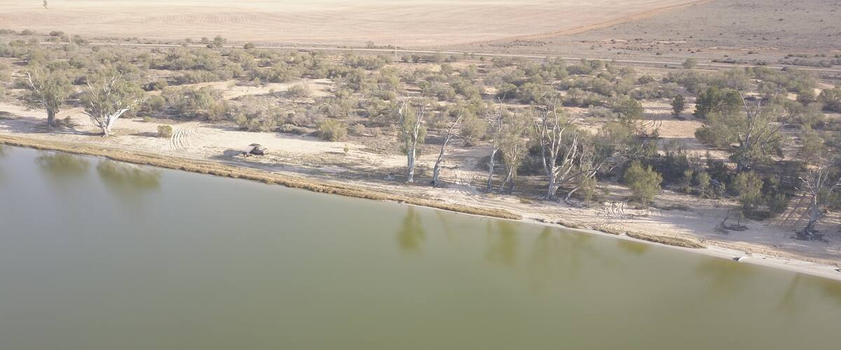 My camp by the shores of Lake Bonney (Riverland) in South Australia.