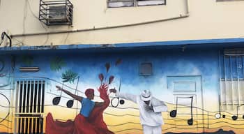 Found this beautiful mural while walking around the laid back town of Luquillo. This town is worth the visit, beautiful and quite surf beach, laid back town with beautiful art. Kioskos de luquillo are closeby and a great place to stop for food!