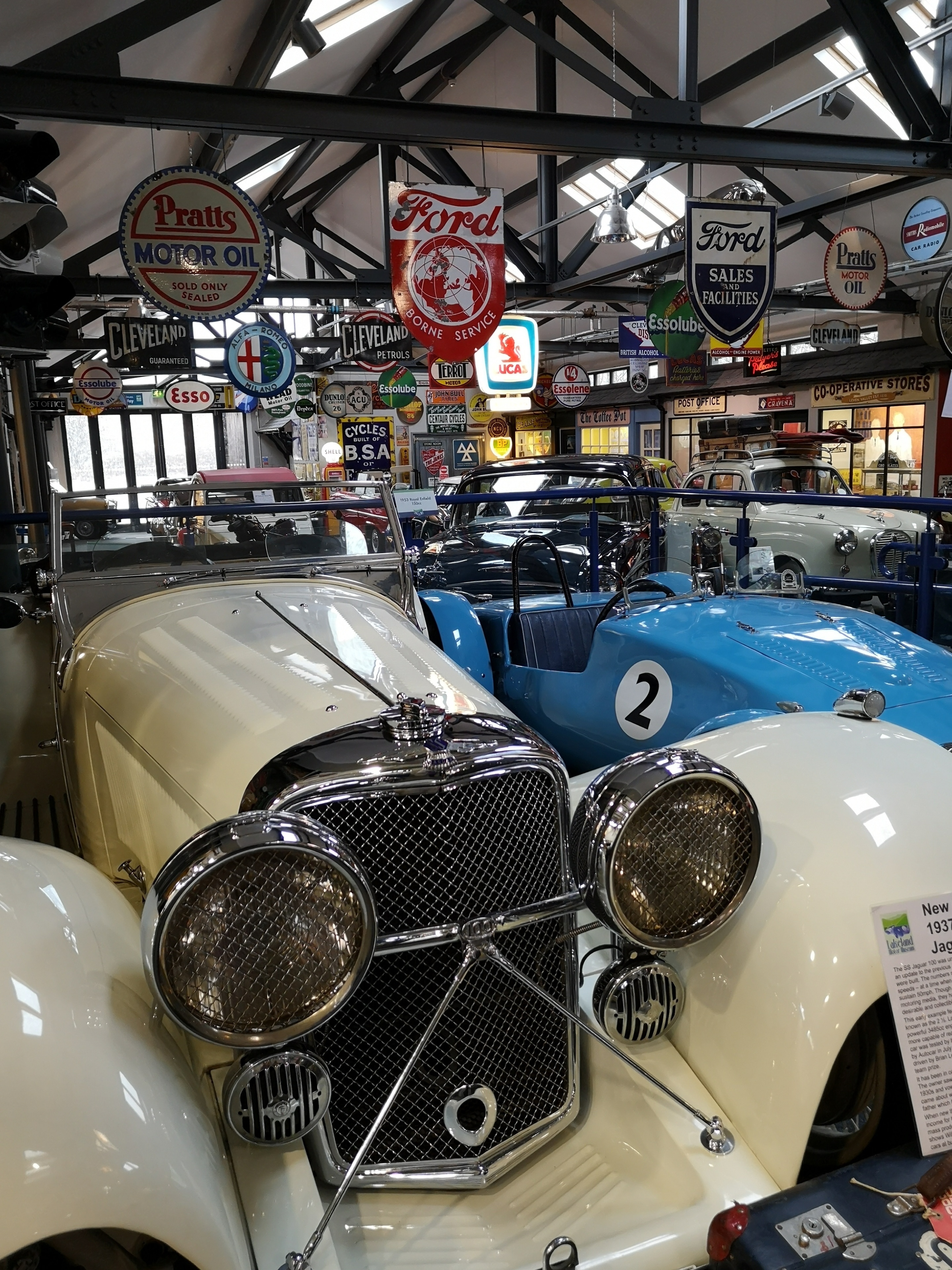 In inclement weather the Motor Museum is a great place to visit. Exhibits include all manner of classic cars, bicycles, motorcycles, vintage shop memorabilia and a Donald Campbell Bluebird exhibition. There's a large cafe too and all are dog friendly. 