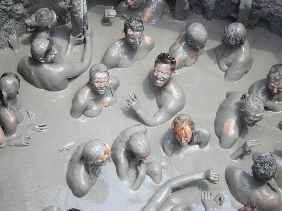 Take a therapeutic mud bath in a mud volcano at El Totumo. This spot is on a lake about halfway between Cartagena and Barranquilla. A strange sensation. You can't sink if you try!  
